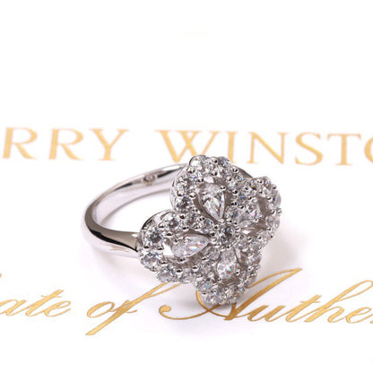 [Charm Aries Jewelry]LOOP RING FULL MOTIF DIAMOND 16MM SILVE