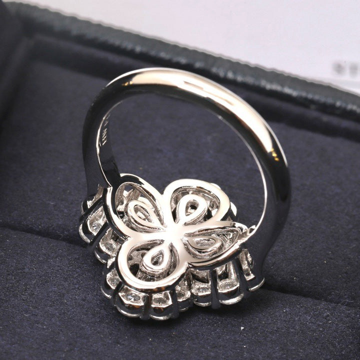 [Charm Aries Jewelry]LOOP RING FULL MOTIF DIAMOND 16MM SILVE