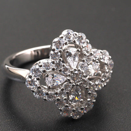 [Charm Aries Jewelry]LOOP RING FULL MOTIF DIAMOND 16MM SILVE