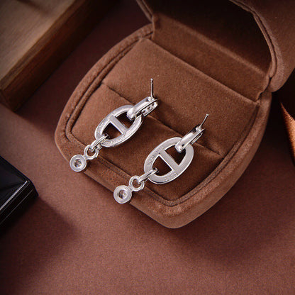 [Charm Aries Jewelry]HM CHAINE DIAMOND EARRINGS