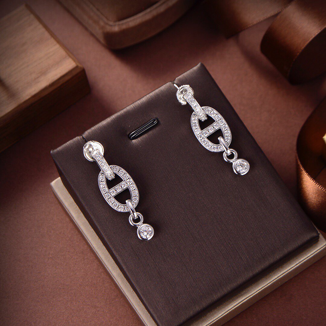 [Charm Aries Jewelry]HM CHAINE DIAMOND EARRINGS