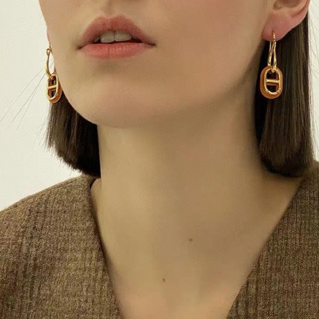 [Charm Aries Jewelry]HM O'MAILLON GOLD EARRINGS
