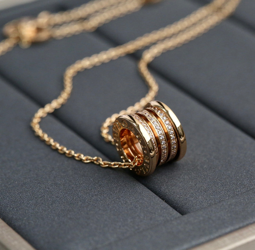 [Charm Aries Jewelry]ZERO 1 PINK GOLD DIAMOND NECKLACE