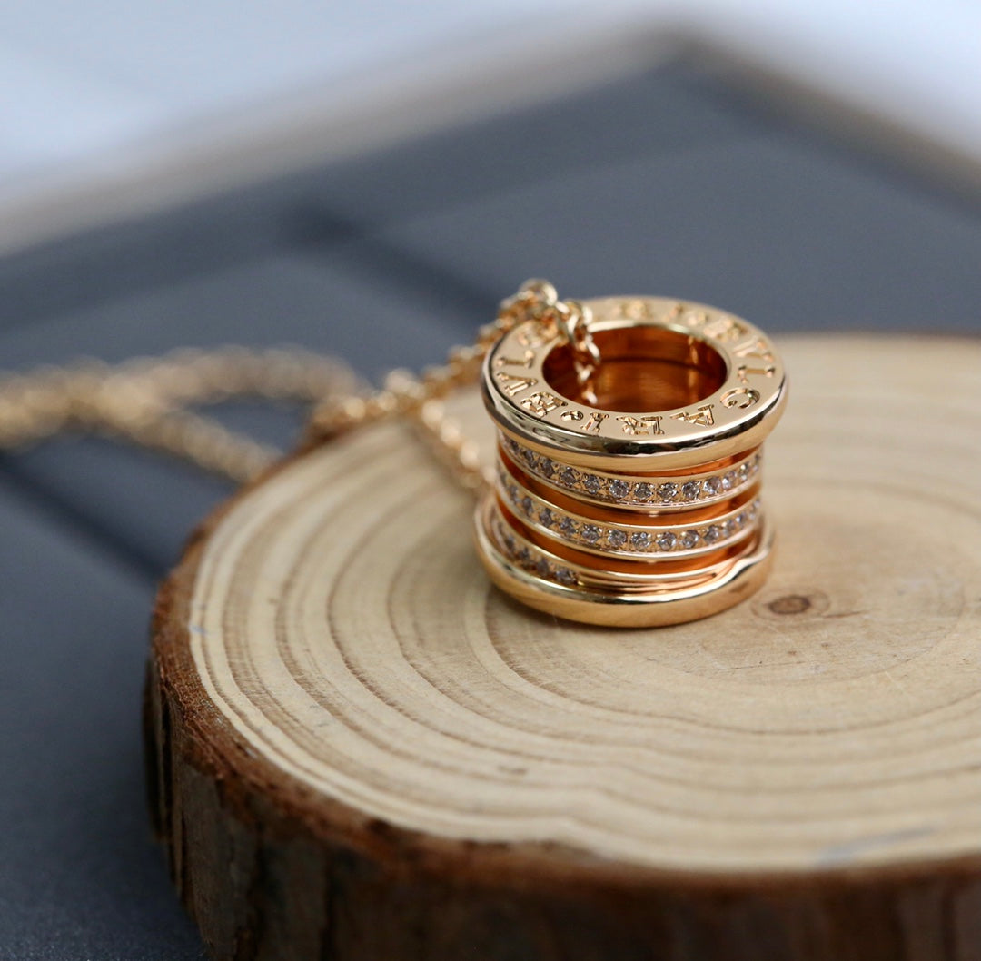 [Charm Aries Jewelry]ZERO 1 PINK GOLD DIAMOND NECKLACE