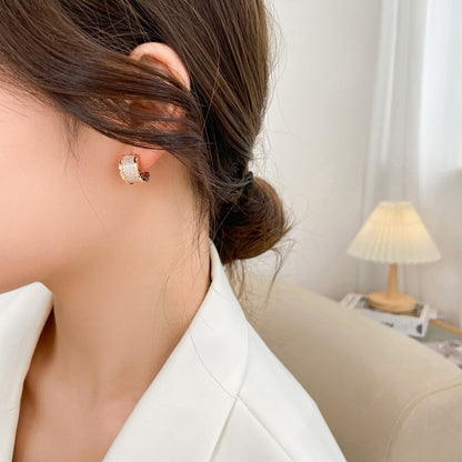 [Charm Aries Jewelry]ZERO 1 DIAMOND PAVED EARRINGS