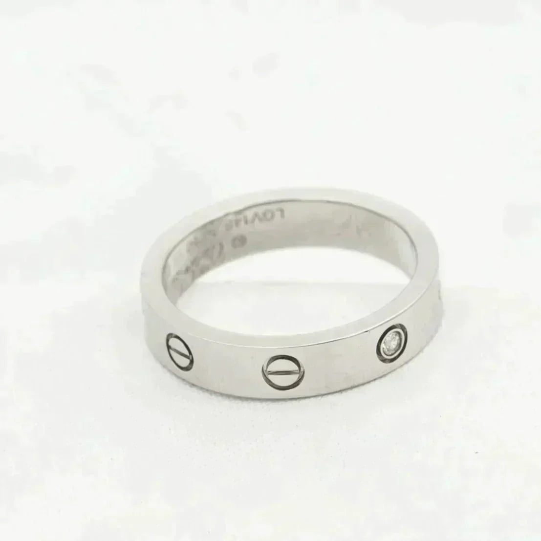 [Charm Aries Jewelry]LOVE RING 4MM 1 DIAMOND SILVER