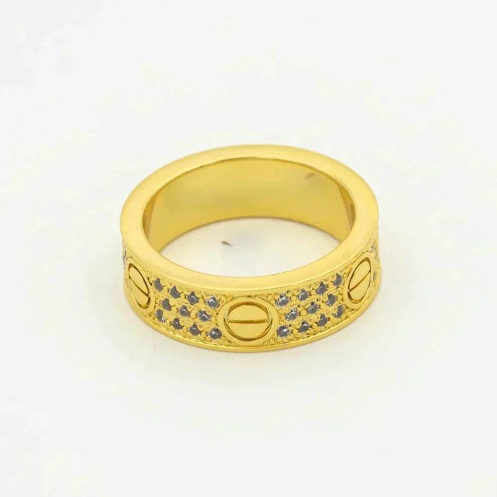 [Charm Aries Jewelry]LOVE RING 5.5MM DIAMONDS PAVED