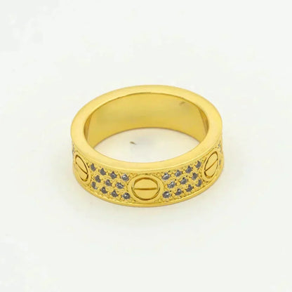 [Charm Aries Jewelry]LOVE RING 5.5MM DIAMONDS PAVED