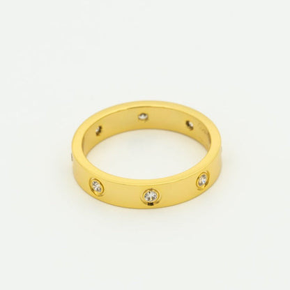 [Charm Aries Jewelry]LOVE RING 3.6MM 8 DIAMONDS