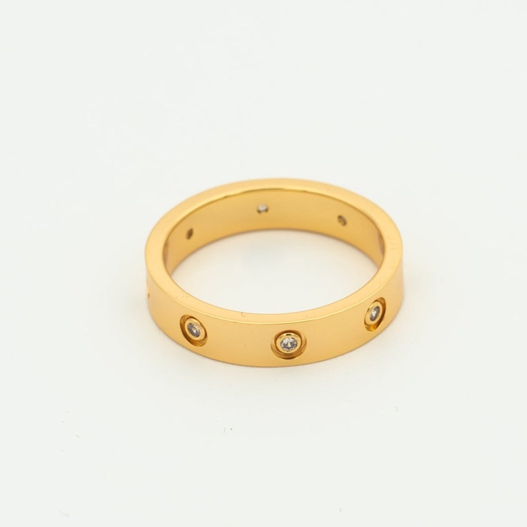 [Charm Aries Jewelry]LOVE RING 3.6MM 8 DIAMONDS