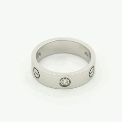 [Charm Aries Jewelry]LOVE RING 5.5MM 3 DIAMONDS SILVER
