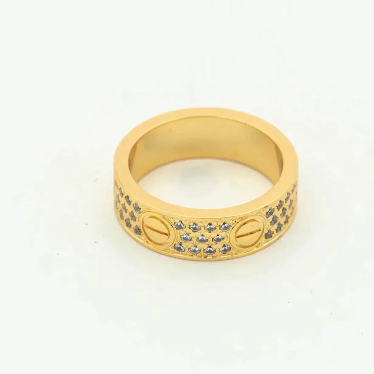 [Charm Aries Jewelry]LOVE RING 5.5MM DIAMONDS PAVED