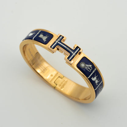 [Charm Aries Jewelry]H BRACELET BLUE CERAMIC