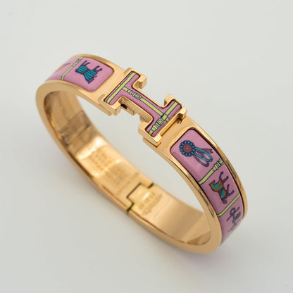 [Charm Aries Jewelry]H PINK GOLD BRACELET PINK CERAMIC