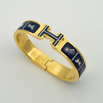 [Charm Aries Jewelry]H BRACELET BLUE CERAMIC