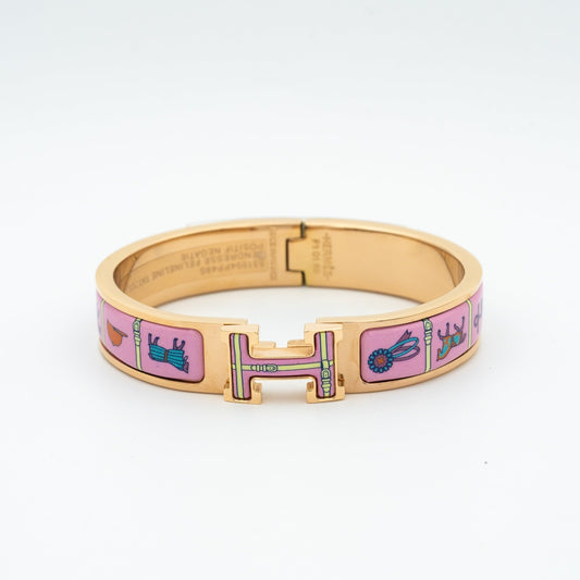 [Charm Aries Jewelry]H PINK GOLD BRACELET PINK CERAMIC