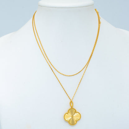 [Charm Aries Jewelry]CLOVER 25MM PEDANT NECKLACE GOLD