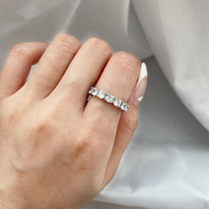 [Charm Aries Jewelry]Eternity Round Cut Tennis Ring