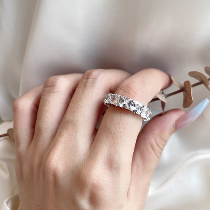 [Charm Aries Jewelry]Elegant Princess Cut Tennis Ring