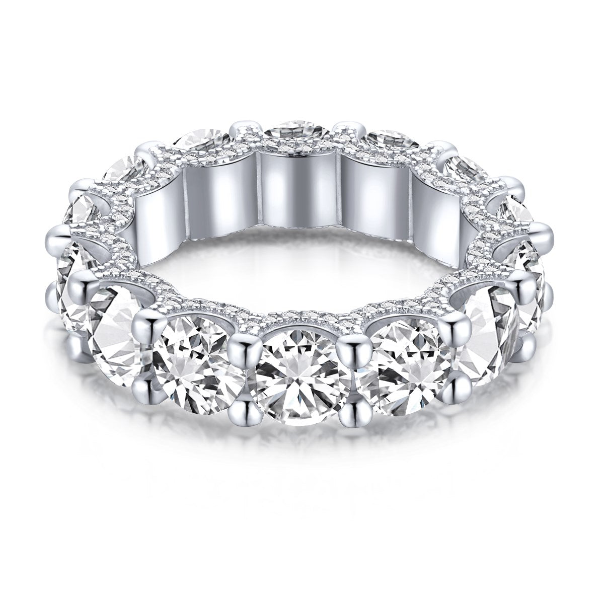 [Charm Aries Jewelry]Gorgeous Round Cut Tennis Ring