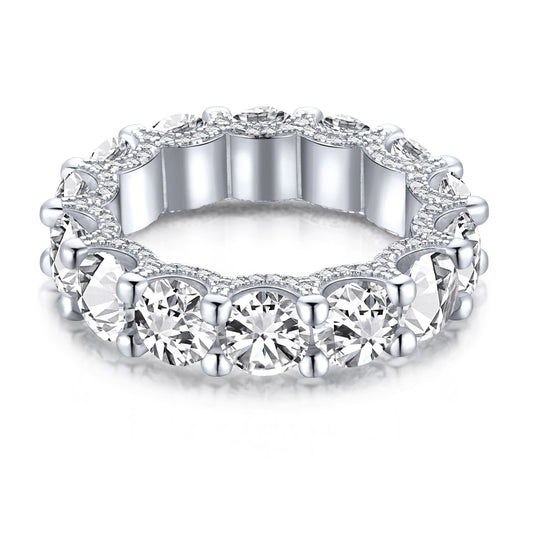[Charm Aries Jewelry]Gorgeous Round Cut Tennis Ring