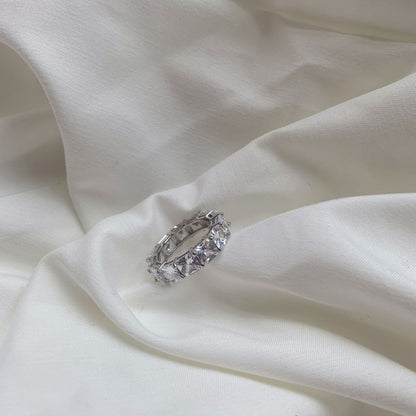 [Charm Aries Jewelry]Elegant Princess Cut Tennis Ring