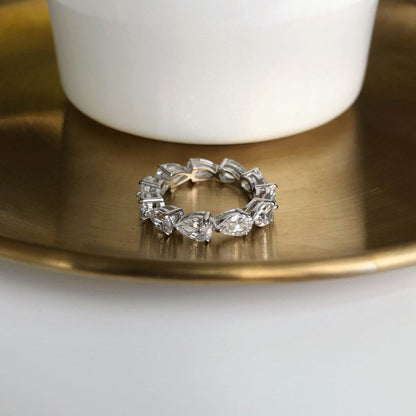 [Charm Aries Jewelry]Exquisite Pear Cut Tennis Ring