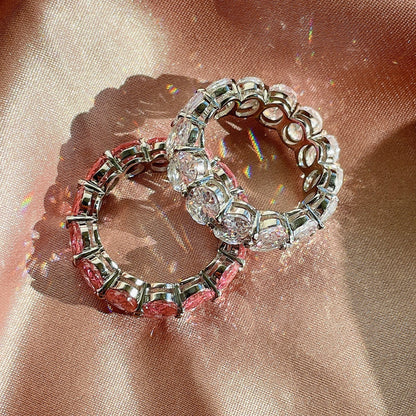 [Charm Aries Jewelry]Dainty Elongated Cushion Cut Tennis Ring