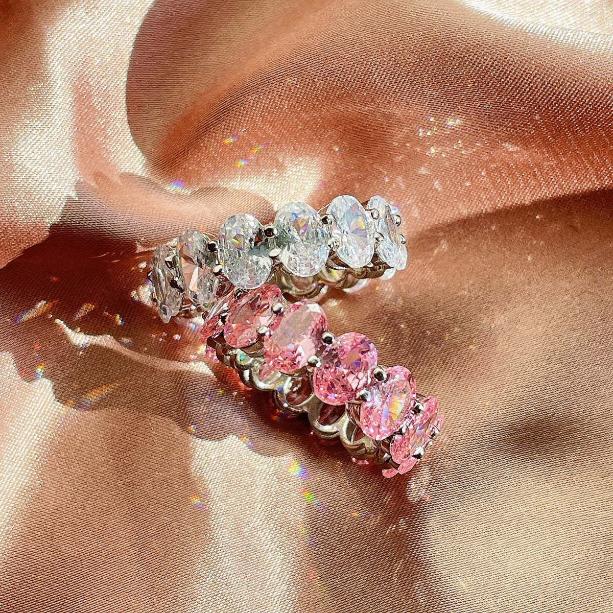 [Charm Aries Jewelry]Dainty Elongated Cushion Cut Tennis Ring