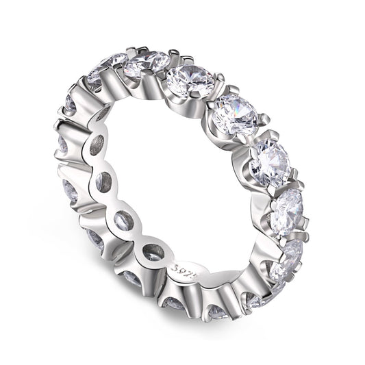 [Charm Aries Jewelry]Eternity Round Cut Tennis Ring