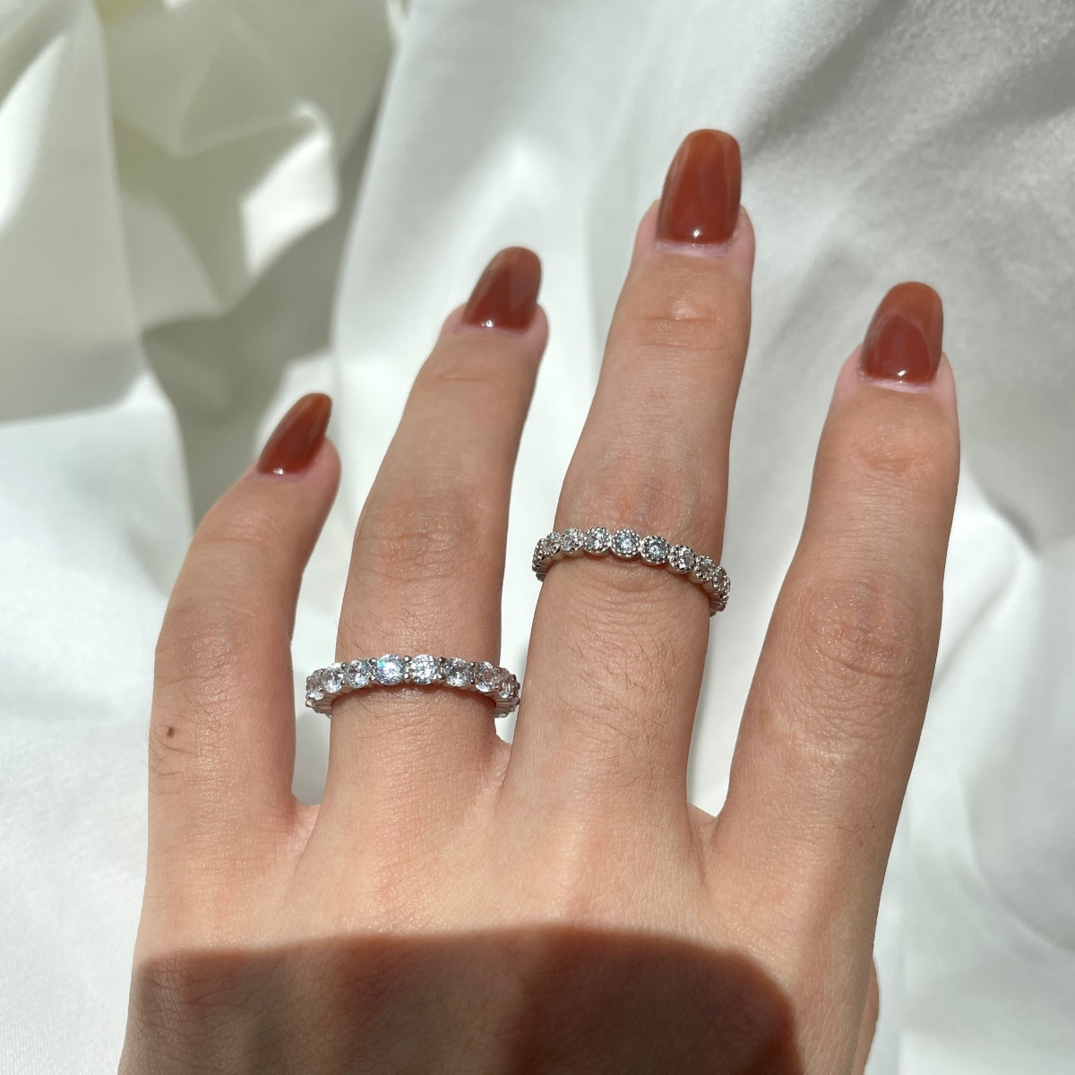 [Charm Aries Jewelry]Sparkling Round Cut Tennis Ring