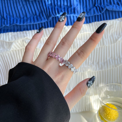 [Charm Aries Jewelry]Dainty Elongated Cushion Cut Tennis Ring