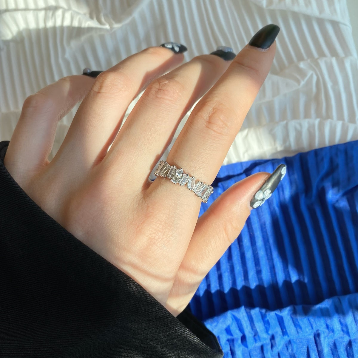 [Charm Aries Jewelry]Delicate Multi Shape Tennis Ring