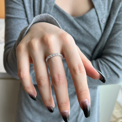 [Charm Aries Jewelry]Sparkling Round Cut Tennis Ring