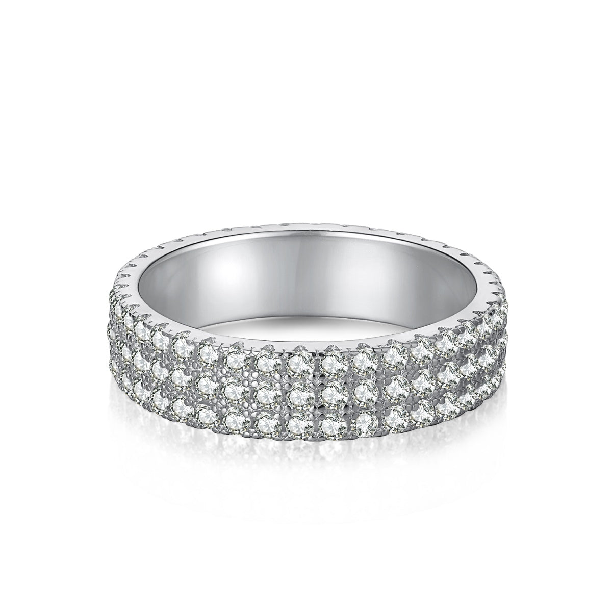 [Charm Aries Jewelry]Dainty Round Cut Tennis Ring