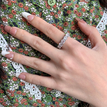 [Charm Aries Jewelry]Gorgeous Round Cut Tennis Ring