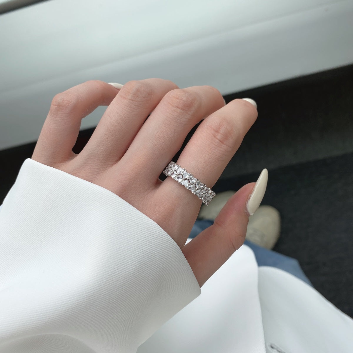 [Charm Aries Jewelry]Sparkling Full Heart Ring