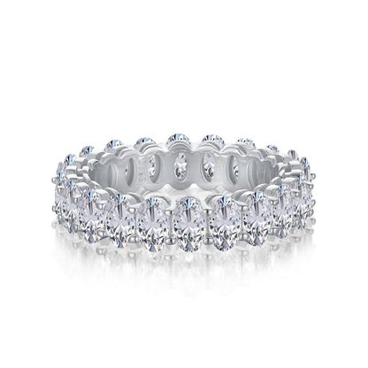 [Charm Aries Jewelry]Ornate Oval Cut Tennis Ring