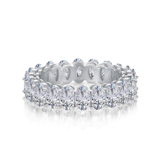 [Charm Aries Jewelry]Ornate Oval Cut Tennis Ring