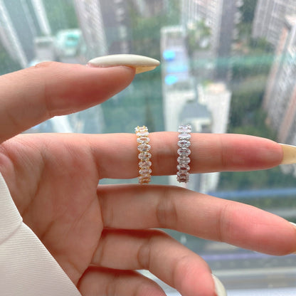 [Charm Aries Jewelry]Ornate Oval Cut Tennis Ring