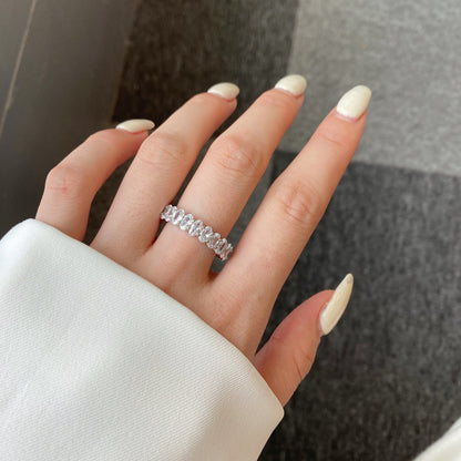 [Charm Aries Jewelry]Ornate Oval Cut Tennis Ring