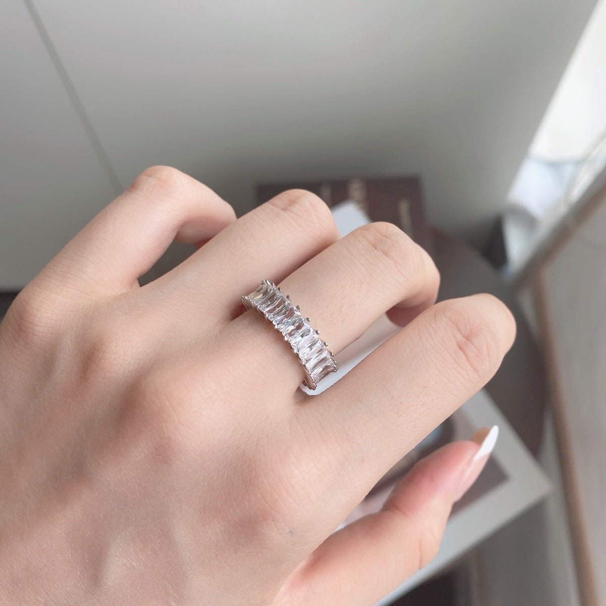 [Charm Aries Jewelry]Unique Colorful Radiant Cut RIng
