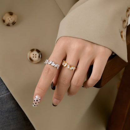 [Charm Aries Jewelry]Delicate Multi Cut Ring