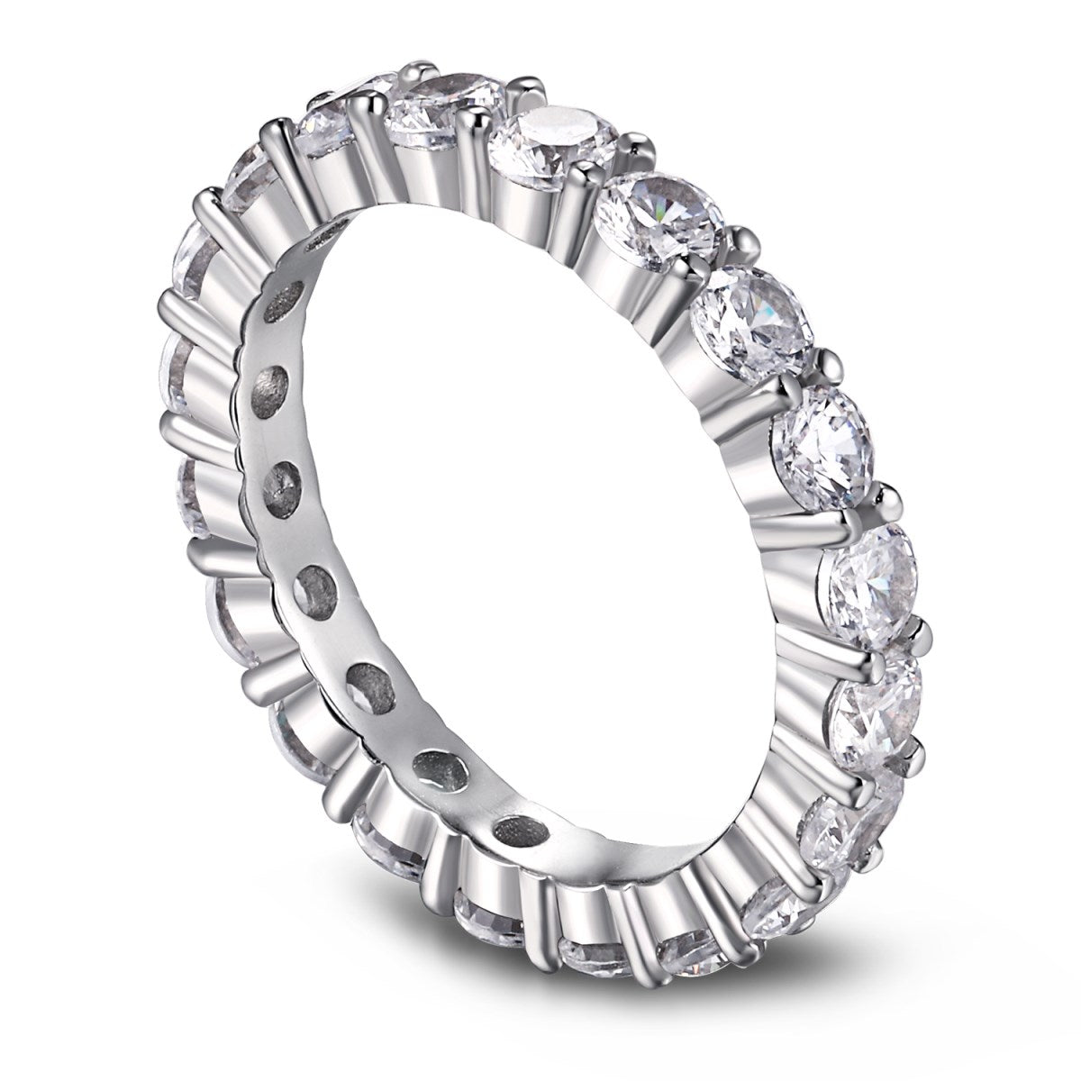 [Charm Aries Jewelry]Sparkling Round Cut Tennis Ring