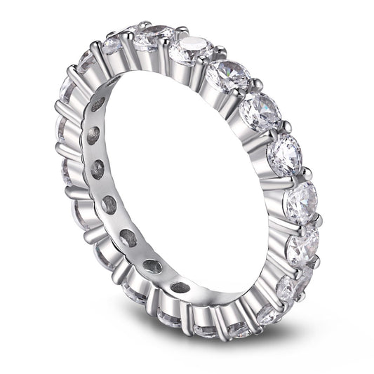 [Charm Aries Jewelry]Sparkling Round Cut Tennis Ring