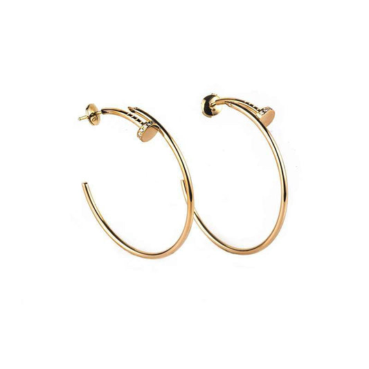 [Charm Aries Jewelry]JUSTE EARRINGS GOLD DIAMONDS 1.8MM