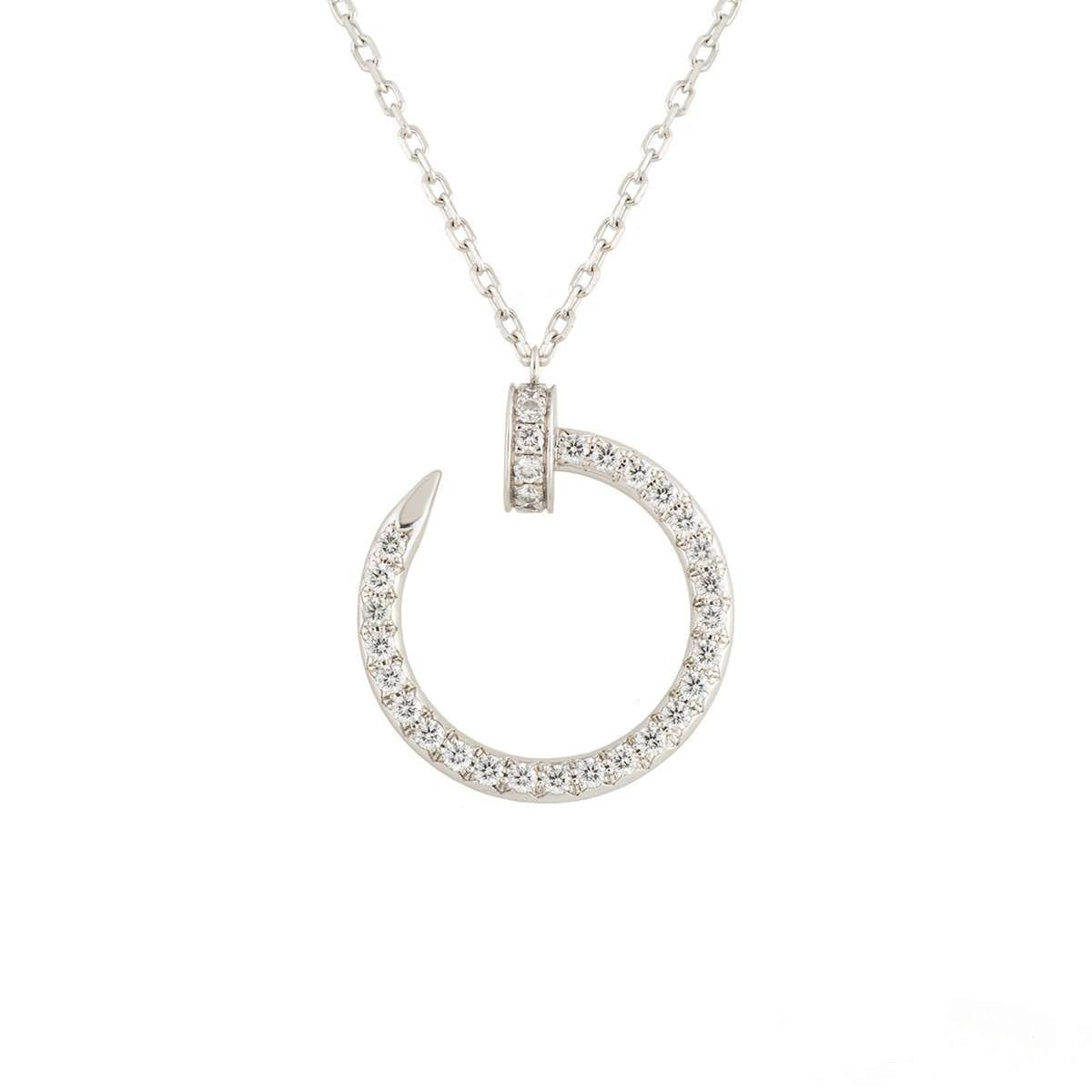 [Charm Aries Jewelry]JUSTE NECKLACE SILVER DIAMONDS