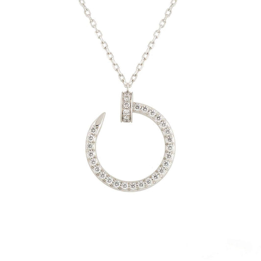 [Charm Aries Jewelry]JUSTE NECKLACE SILVER DIAMONDS