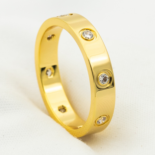 [Charm Aries Jewelry]LOVE RING 3.6MM 8 DIAMONDS