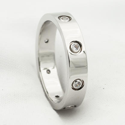 [Charm Aries Jewelry]LOVE RING 3.6MM 8 DIAMONDS